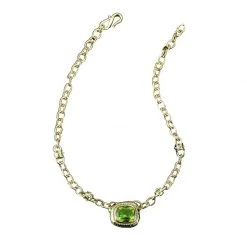Scully & Scully 18k Gold Peridot Cushion Necklace