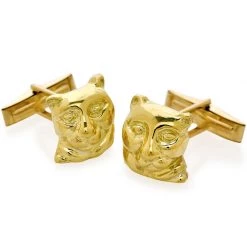 Scully & Scully 18K Yellow Gold Safari Panther Cufflinks