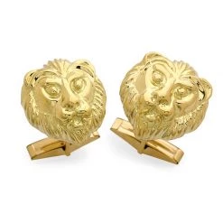 Scully & Scully 18K Yellow Gold Safari Lion Cufflinks