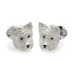 Scully & Scully Sterling Silver West Highland Terrier Cufflinks
