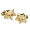 Scully & Scully 18K Yellow Gold Fox Face With Ruby Eyes Cufflinks -Jewelry Shop unnamed file 678