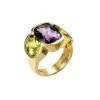 Scully & Scully 18k Gold Amethyst & Peridot Ring