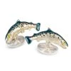 Scully & Scully Sterling Silver & Enamel Salmon Cufflinks -Jewelry Shop unnamed file 682