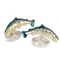 Scully & Scully Sterling Silver & Enamel Salmon Cufflinks