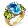 Scully & Scully 18k Yellow Gold 3-Stone Blue Topaz & Peridot Ring -Jewelry Shop unnamed file 694