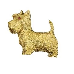 Scully & Scully 18k Yellow Gold Scottish Terrier Pin