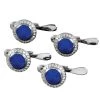 Scully & Scully 18k White Gold Royal Blue Studs With Diamonds, Set Of 4 -Jewelry Shop unnamed file 715