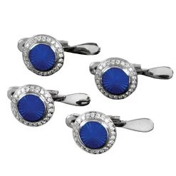 Scully & Scully 18k White Gold Royal Blue Studs With Diamonds, Set Of 4