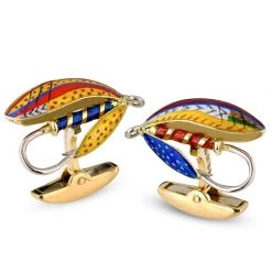 Scully & Scully Enamel Fish Fly Cufflinks & Studs