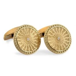 Scully & Scully 18K Gold Burst Diamond Center Cufflinks -Jewelry Shop unnamed file 727
