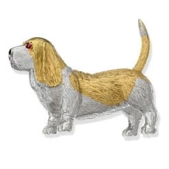 Scully & Scully 18k White & Yellow Gold Basset Hound