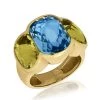 Scully & Scully 18k Yellow Gold Blue Topaz Center & Citrine Sided Ring -Jewelry Shop unnamed file 731