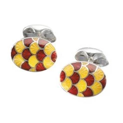 Scully & Scully Sterling Silver Fishscale Enamel Cufflinks -Jewelry Shop unnamed file 734
