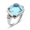 Scully & Scully 18k White Gold Octagonal Blue Topaz Diamond Ring -Jewelry Shop unnamed file 741