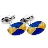 Scully & Scully Sterling Silver Quartered Enamel Cufflinks -Jewelry Shop unnamed file 743