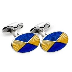 Scully & Scully Sterling Silver Quartered Enamel Cufflinks