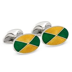 Scully & Scully Sterling Silver Quartered Enamel Cufflinks -Jewelry Shop unnamed file 747