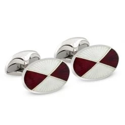 Scully & Scully Sterling Silver Quartered Enamel Cufflinks -Jewelry Shop unnamed file 748