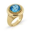 Scully & Scully 18K Yellow Gold & Blue Topaz Round Ring -Jewelry Shop unnamed file 757