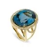 Scully & Scully 18K Yellow Gold Blue Topaz Halo Ring -Jewelry Shop unnamed file 758