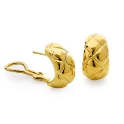 Scully & Scully 18k Gold Quilted Earrings