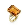 Scully & Scully 18k Faceted "Lido" Citrine And Diamond Ring