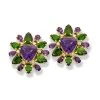 Scully & Scully 18k Yellow Gold Amethyst Flower Burst Earrings