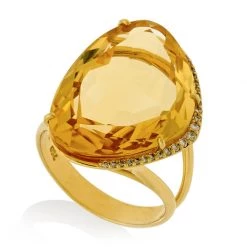 Scully & Scully 18k Gold Teardrop Diamond Ring
