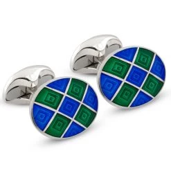Scully & Scully Sterling Silver Checked Cufflinks -Jewelry Shop unnamed file 808