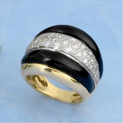 Scully & Scully Black Onyx, Gold And Diamond Earrings And Rings -Jewelry Shop unnamed file 813