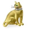 Scully & Scully 18k Gold Satin Cat Pin -Jewelry Shop unnamed file 82