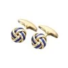 Scully & Scully 18k Gold Royal Blue Enamel Knot Cufflinks -Jewelry Shop unnamed file 822