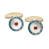 Scully & Scully 18k Gold Mother Of Pearl, Ruby & Blue Enamel Cufflinks -Jewelry Shop unnamed file 826