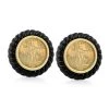 Scully & Scully 18k Liberty Coins With Fluted Onyx Border Earrings -Jewelry Shop unnamed file 831