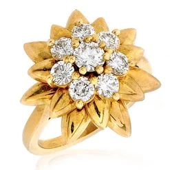 Scully & Scully 18k Yellow Gold Diamond Cluster Star Ring