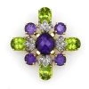 Scully & Scully 18k Gold Amethyst & Peridot Cross Pin / Pendant -Jewelry Shop unnamed file 86