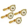 Scully & Scully 18k Gold Mother Of Pearl & Sapphire Octagonal Studs -Jewelry Shop unnamed file 860