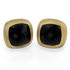 Scully & Scully 18k Gold Faceted Onyx Earrings -Jewelry Shop unnamed file 873