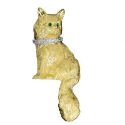 Scully & Scully 18k Yellow Gold Angora Cat Pin