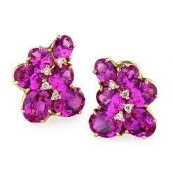 Scully & Scully 18k Yellow Gold Pink Tourmaline & Diamond Earrings -Jewelry Shop unnamed file 883