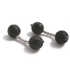 Scully & Scully 18K White Gold Smoky Quartz Twist Bar Cufflinks