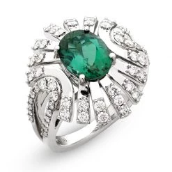 Scully & Scully 18k White Gold Tourmaline & Diamond Ring