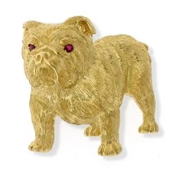 Scully & Scully 18k Yellow Gold Bulldog Pin