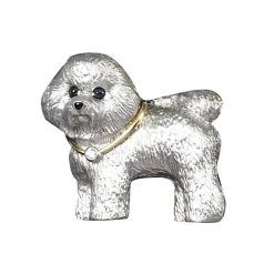 Scully & Scully 18k White Gold Bichon Frise Pin