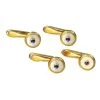 Scully & Scully 18k Gold Mother Of Pearl & Sapphire Round Studs -Jewelry Shop unnamed file 977
