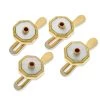 Scully & Scully 18k Gold Octagonal Studs With Mother Of Pearl & Ruby Center, Set Of 4 -Jewelry Shop unnamed file 996