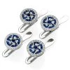 Scully & Scully 18k White Gold Fetter Link Studs With Sapphire & Diamond, Set Of 4 -Jewelry Shop unnamed file 998